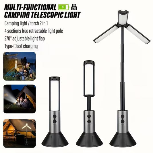 2-in-1 LED Camping Light with Extendable Pole
