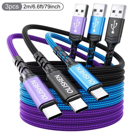 3-Pack USB Fast Charging Cable for iPhone