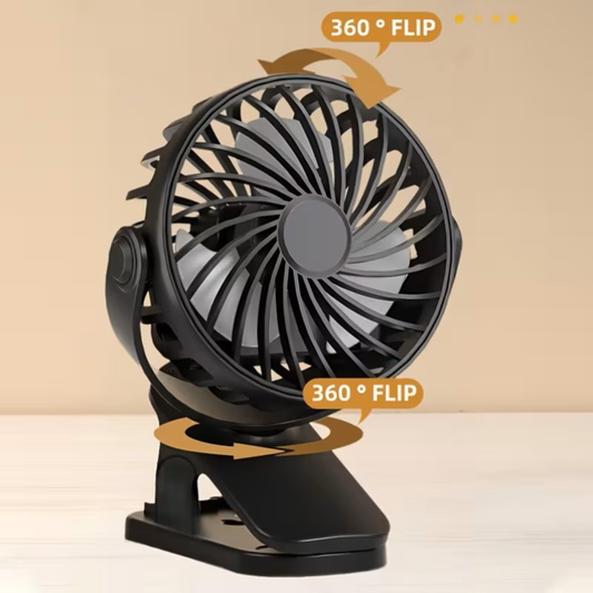 Mini USB Rechargeable Clip-On Fan