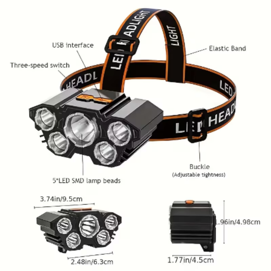 Rechargeable USB Bright Headlights